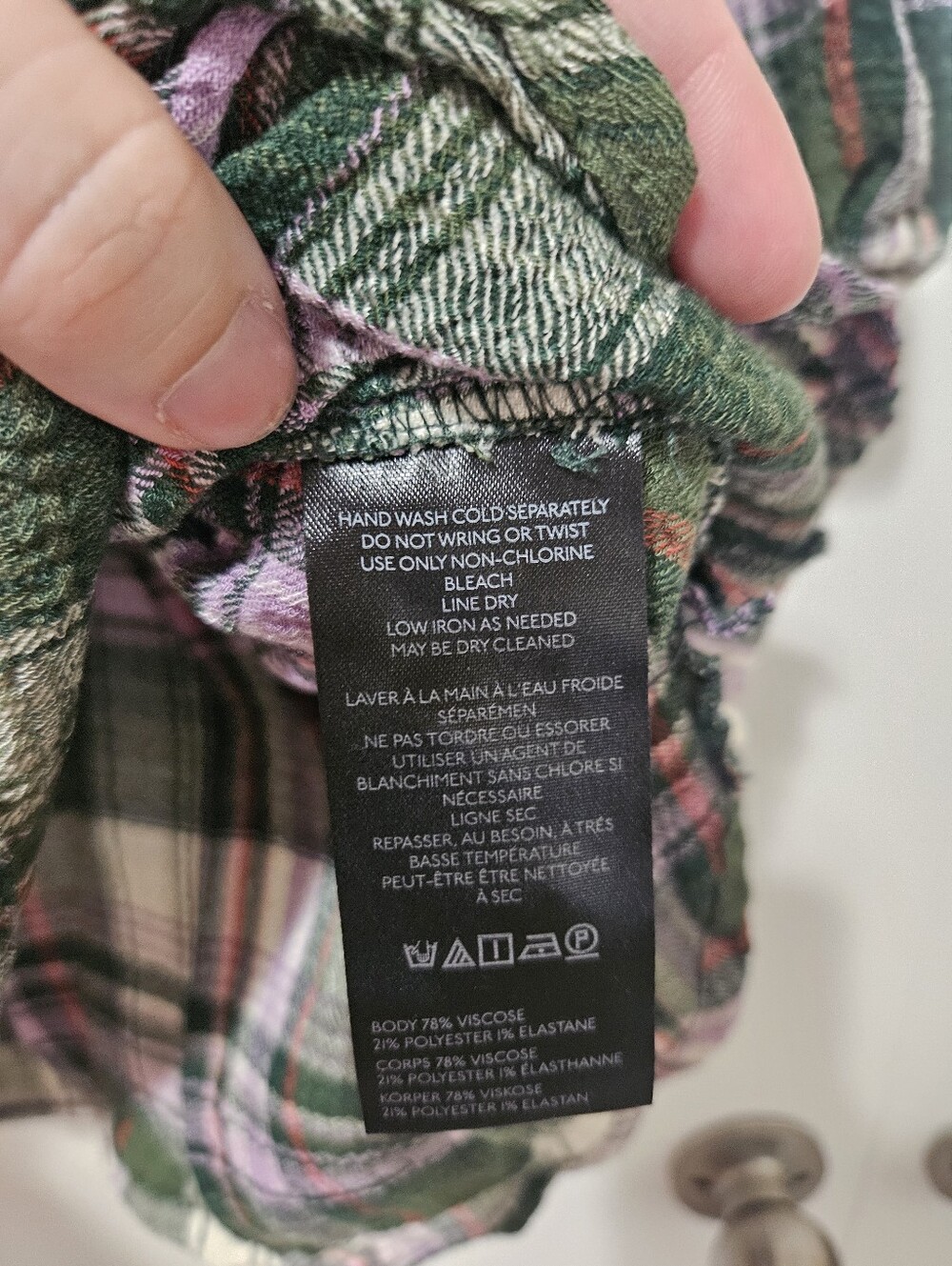 The Tallulah Puff-Sleeve Plaid Buttondown Top by Pilcro - Picture 4 of 6